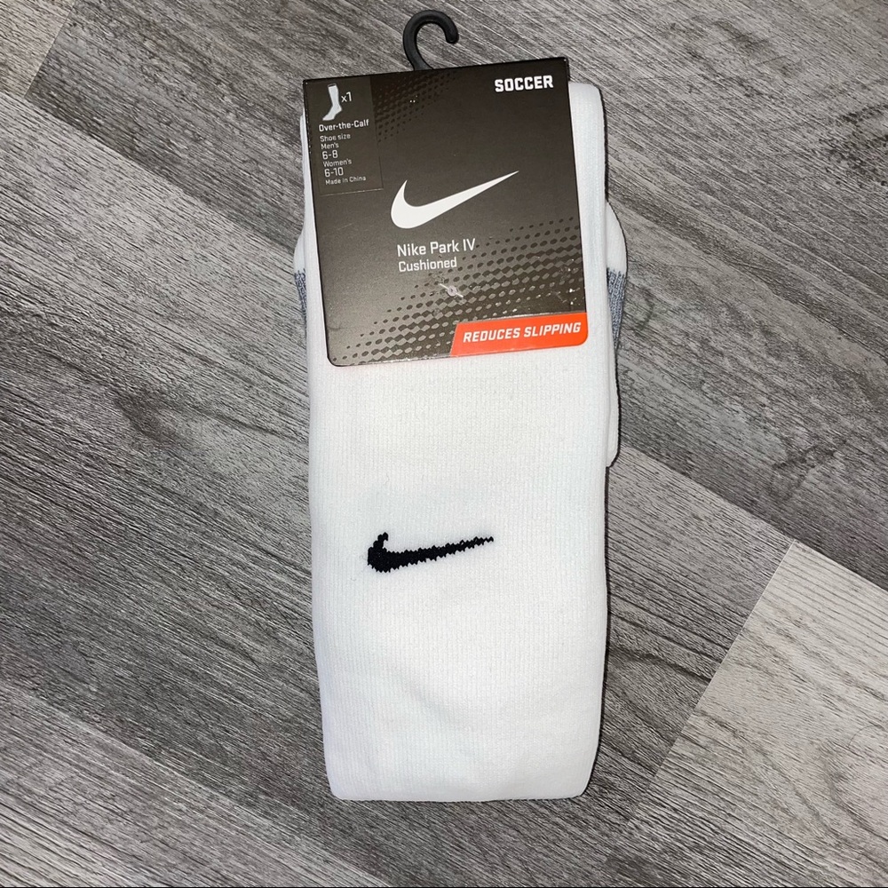 ⚽️ Nike Soccer White Park IV Cushioned Socks — Men’s 6-8